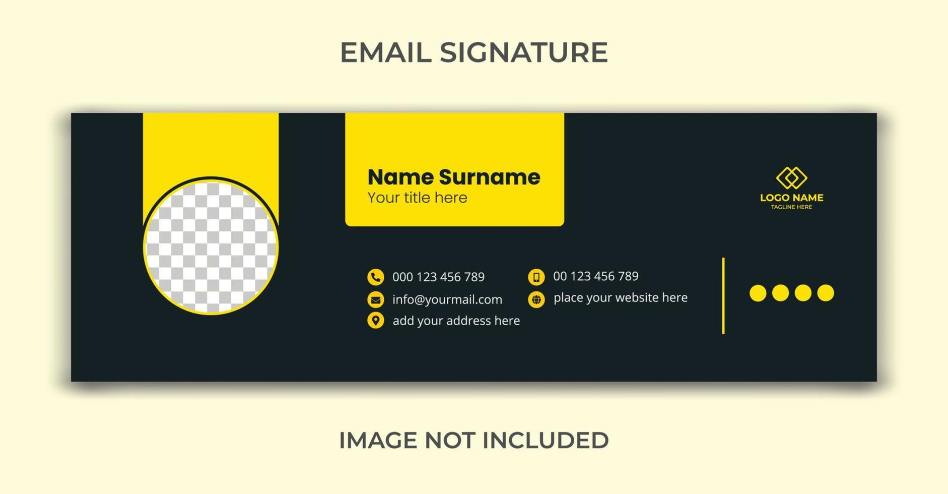 Email signature or personal social media template vector