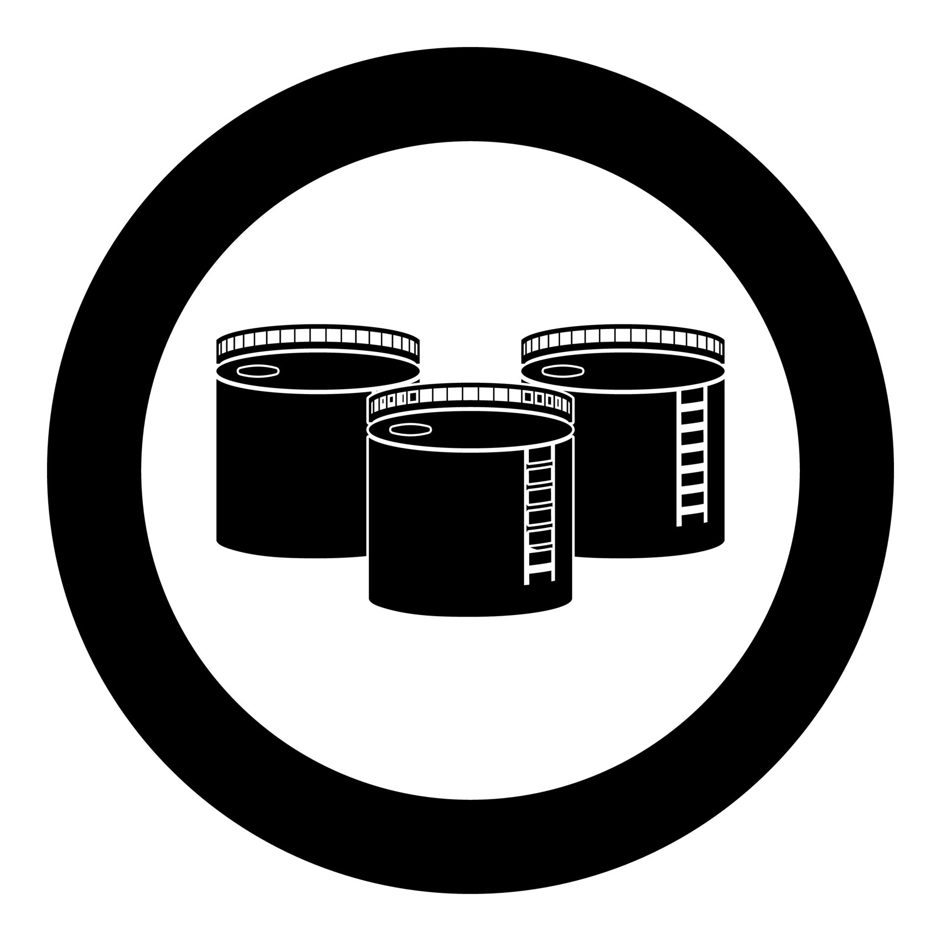 Tanks with oil storage icon in circle round black color vector ...