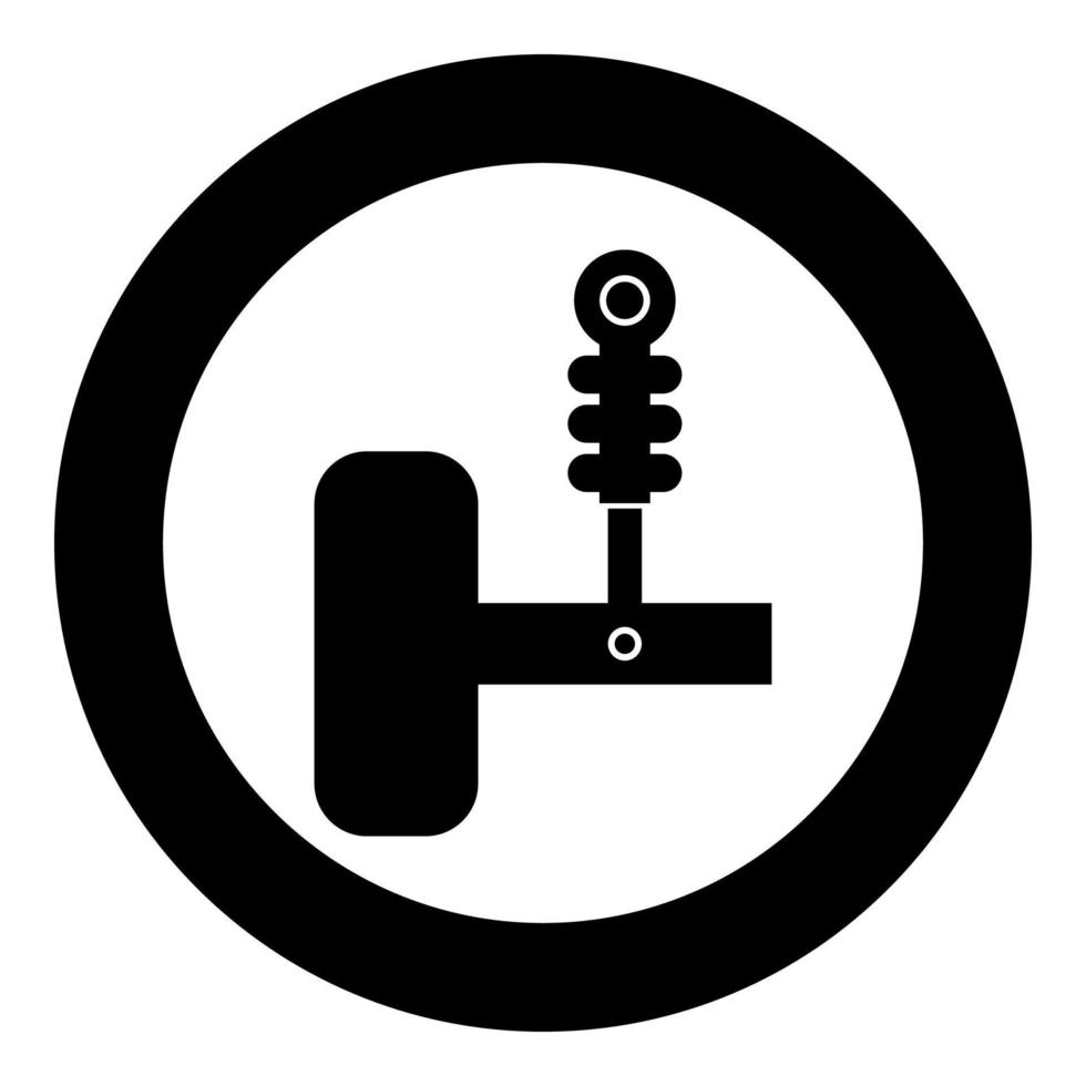 Automotive suspension shock absorber air spring car auto part icon in circle round black color vector illustration image solid outline style