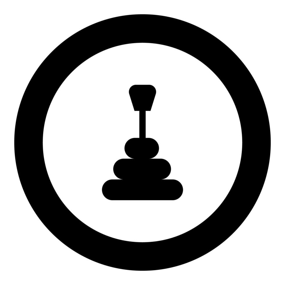 Gearbox manual shift automatic transmission icon in circle round black color vector illustration image solid outline style