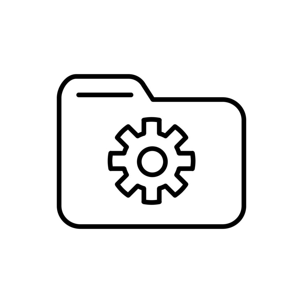 folder with cogwheel. Folder setting icon vector