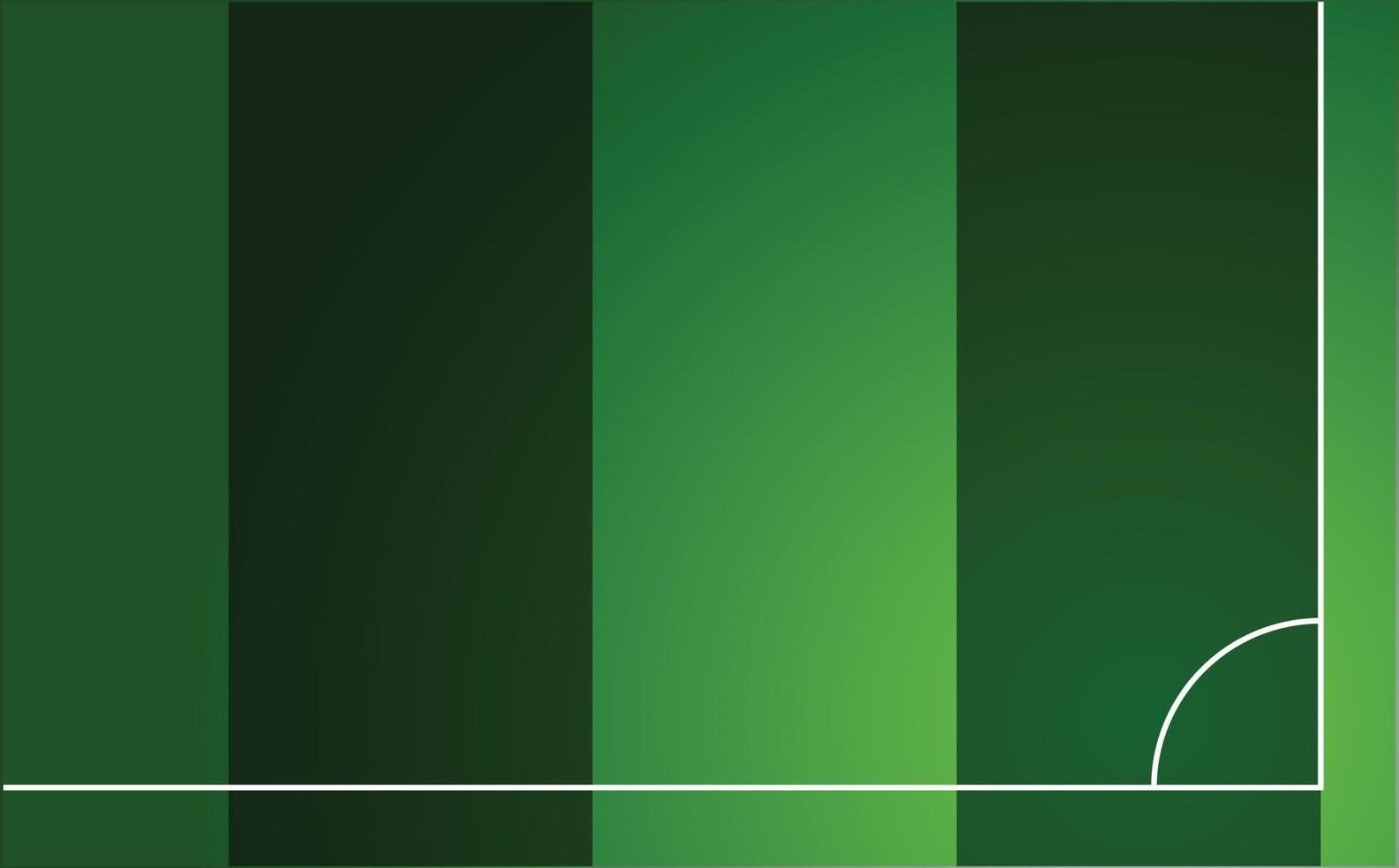 Green striped football field corner in with lamp light. Great for football and futsal background banner, flyer, or poster event. vector