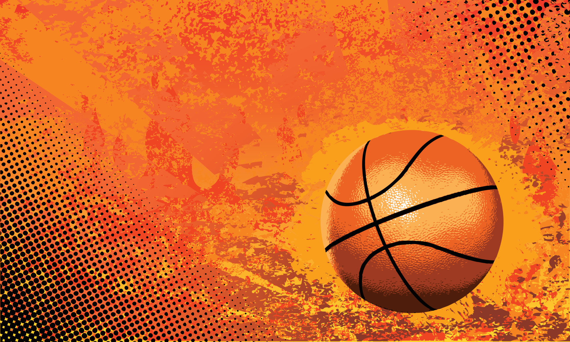 Basketball poster template design with fire effect. 7507392 Vector Art Basketball poster template design with fire effect. 7507392 Vector Art
