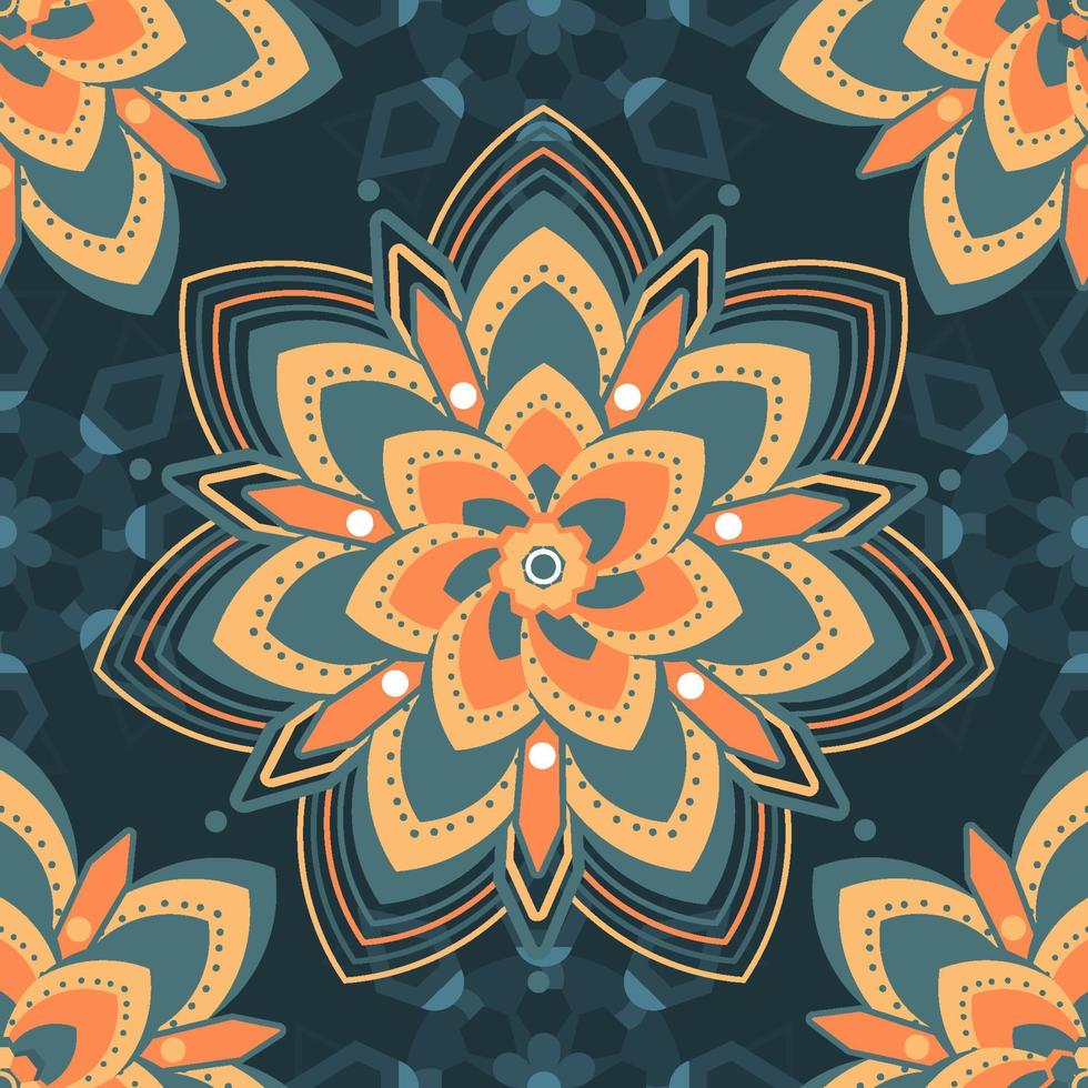 Indian Mandala Seamless Pattern vector
