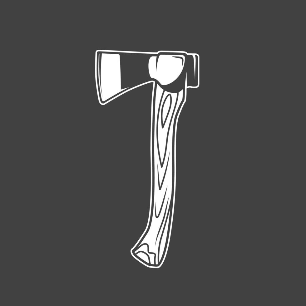 Axe isolated on black background vector