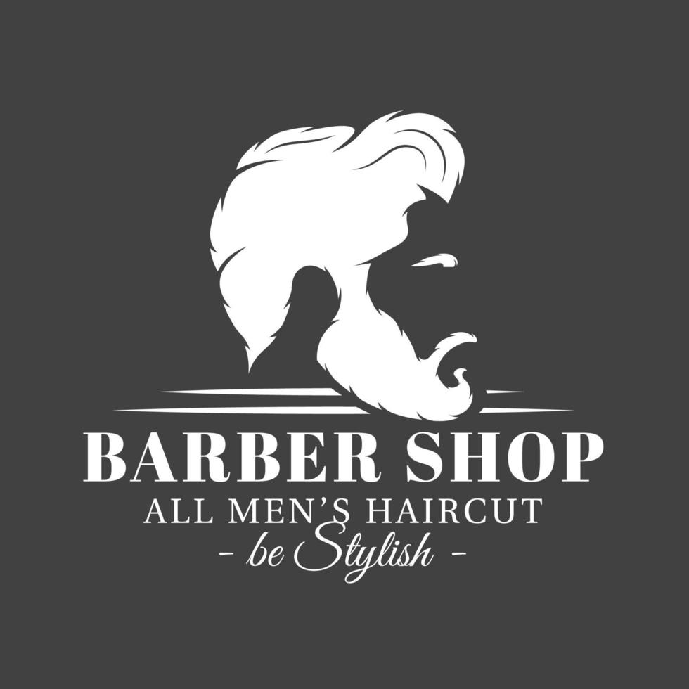 Barbershop label isolated on black background vector