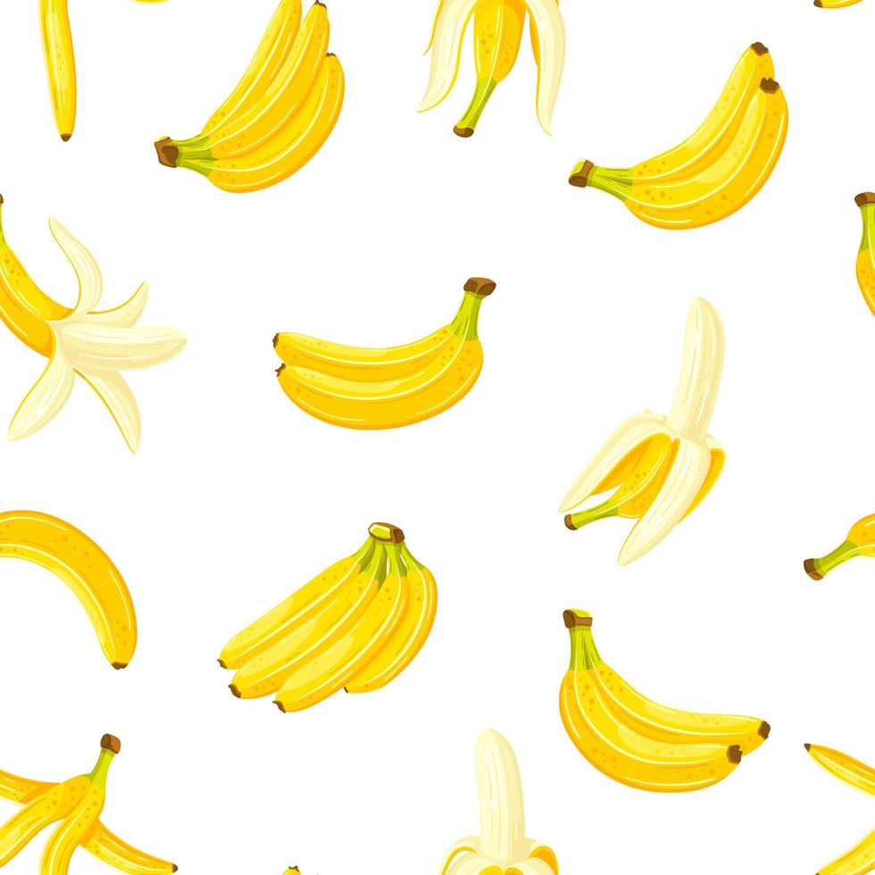 Seamless pattern with a set of bananas vector