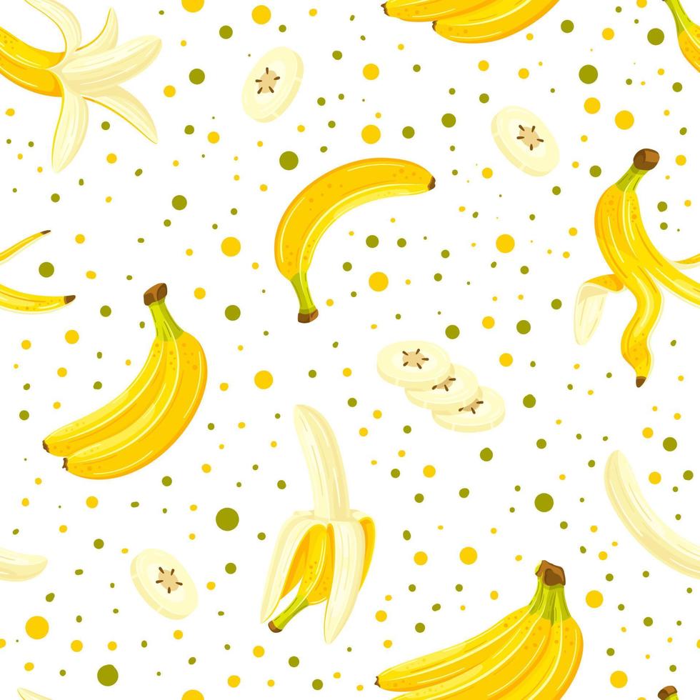 Seamless pattern with a set of bananas vector