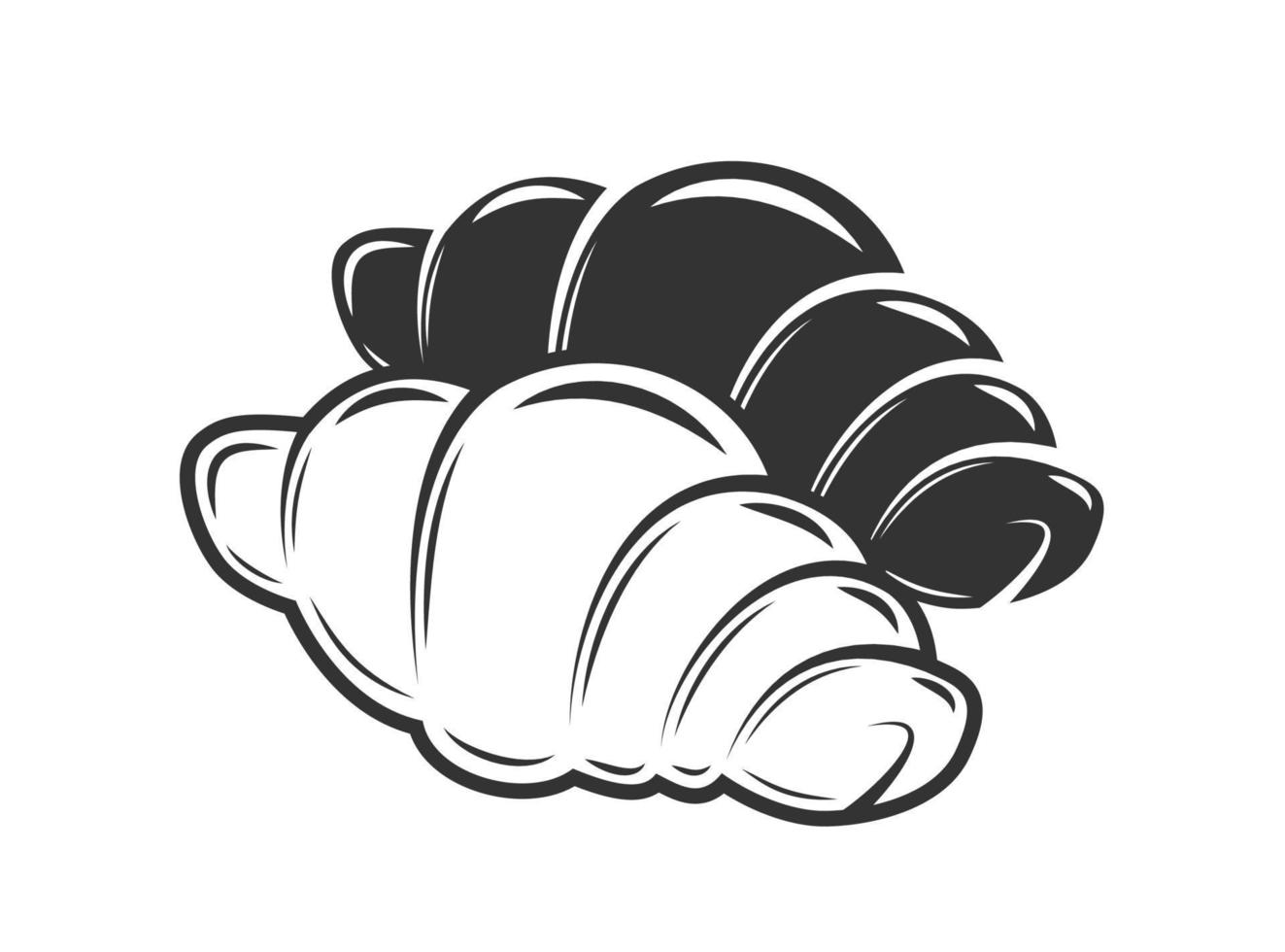Croissant isolated on white background vector