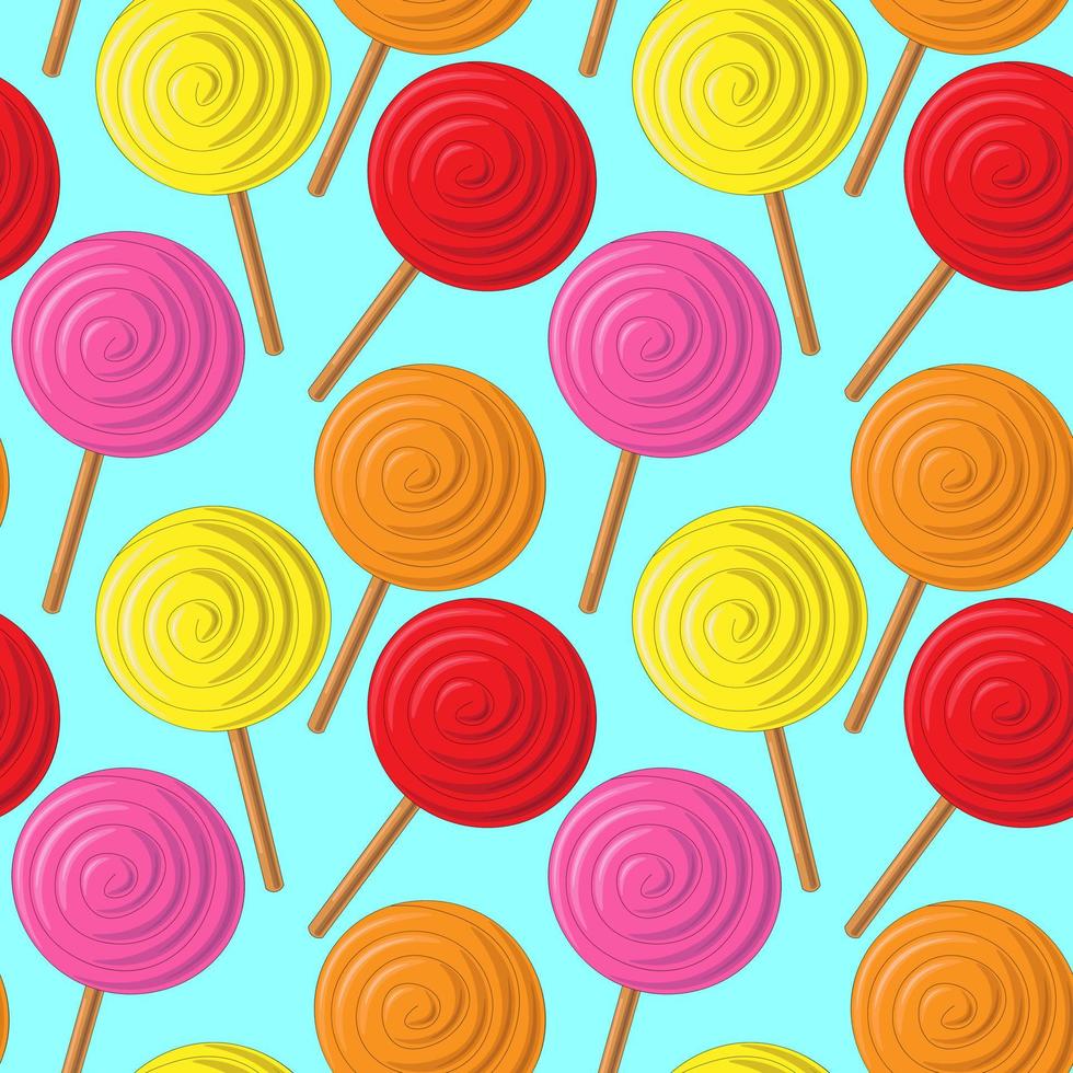 Seamless vector pattern with tasty, sweet Lolipop