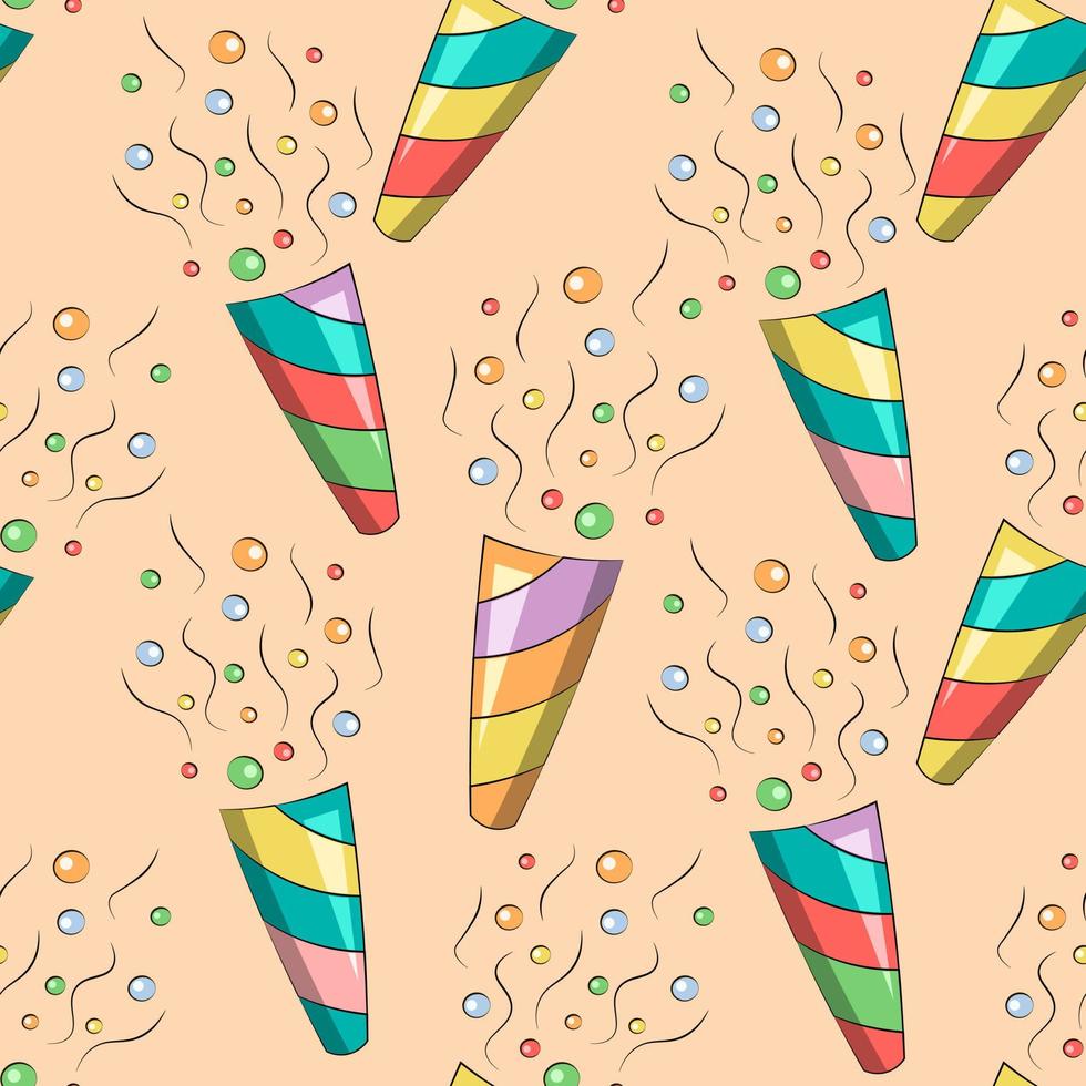 Seamless vector pattern with color Party cracker