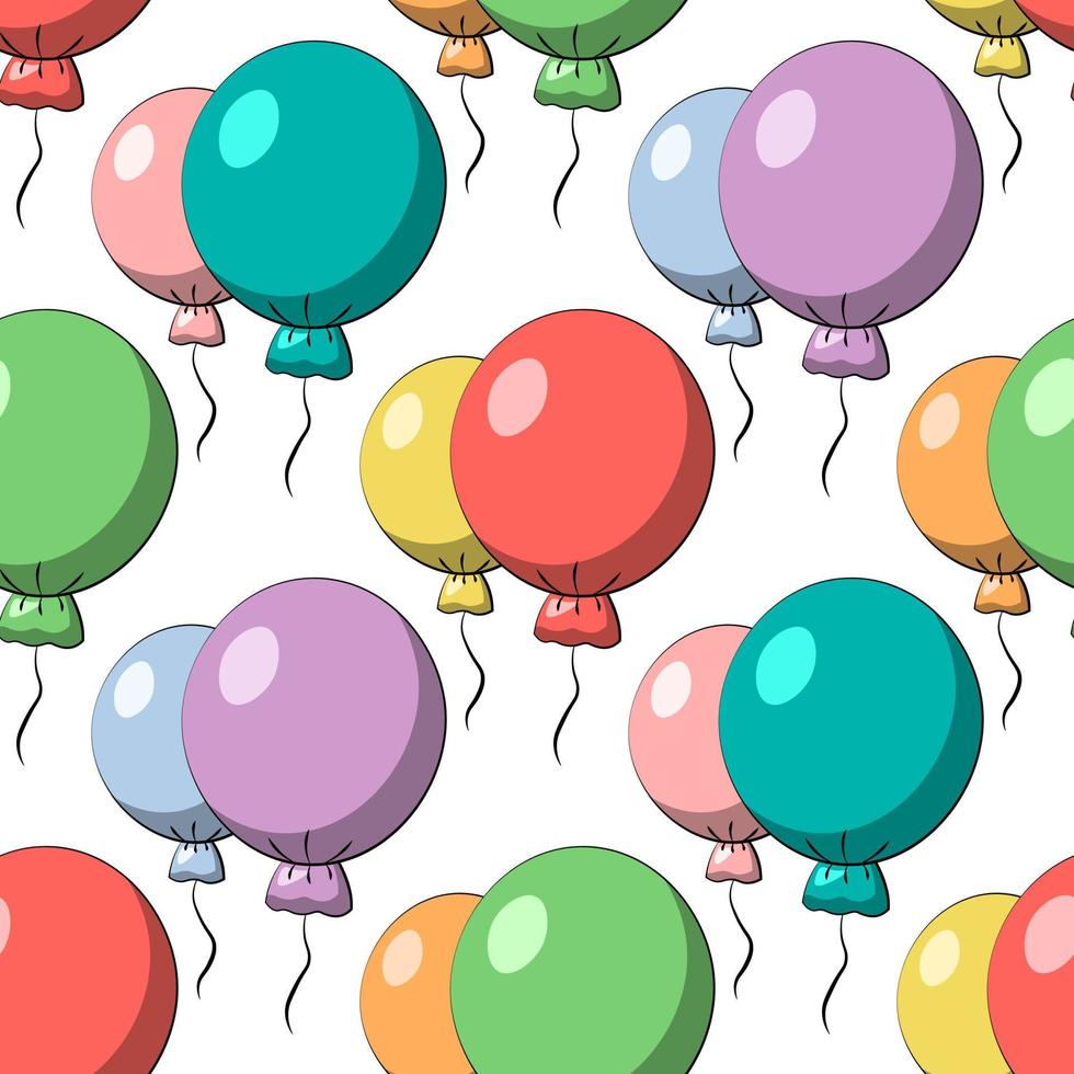 Seamless vector pattern with color air balloon