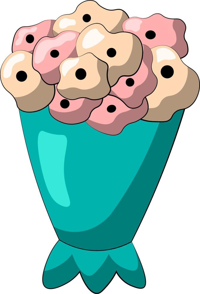 Single element Bouquet Flower. Draw illustration in color vector