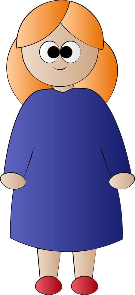 Cute cartoon girl . Draw illustration in color vector