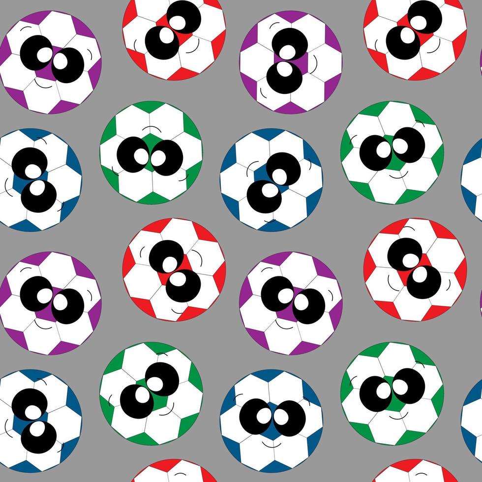 Seamless vector pattern with cartoon color ball