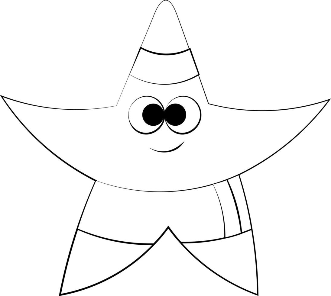 lindas estrellas deportivas de dibujos animados. dibujar ilustraciones en blanco y negro vector