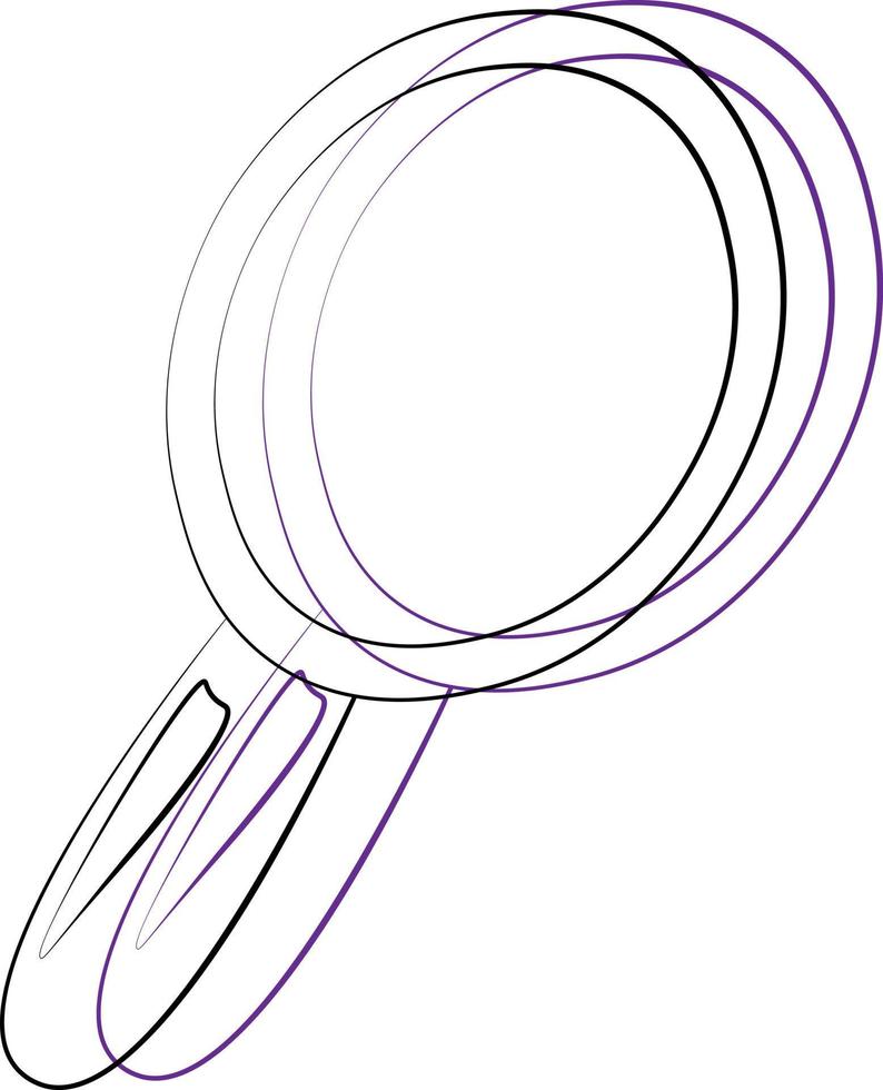 Single element Mirror. Draw illustration in black and purple vector
