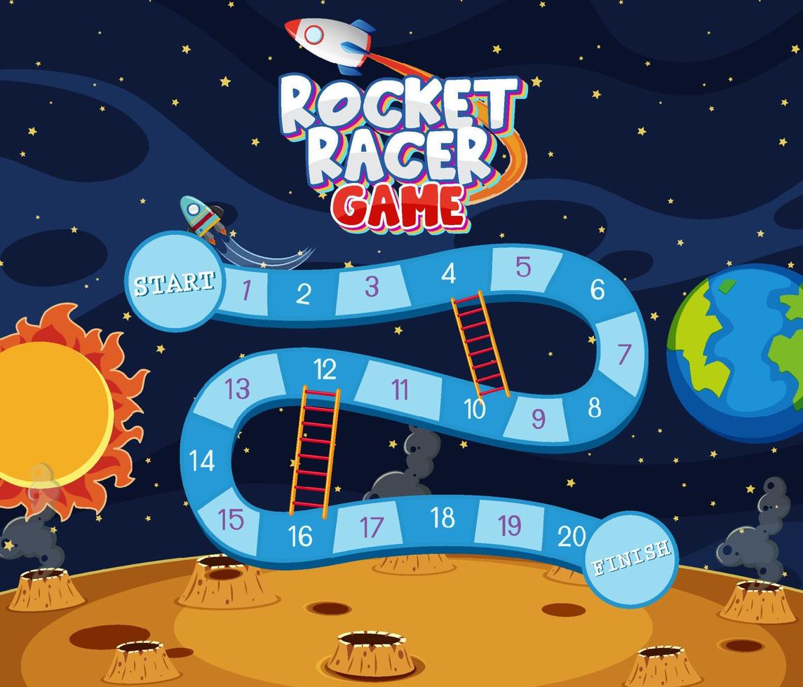 Game template with space theme background vector