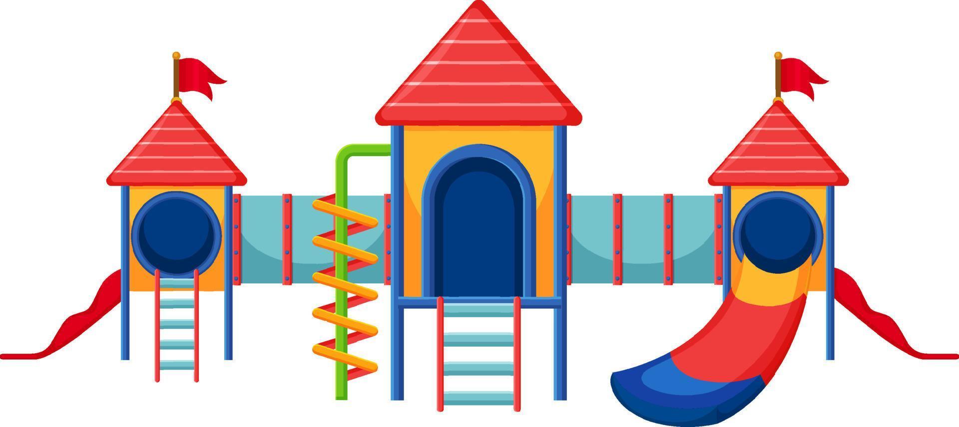 A children playground slide set on white background vector