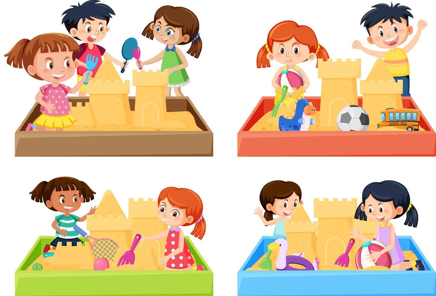 Children sand pit  on white background vector