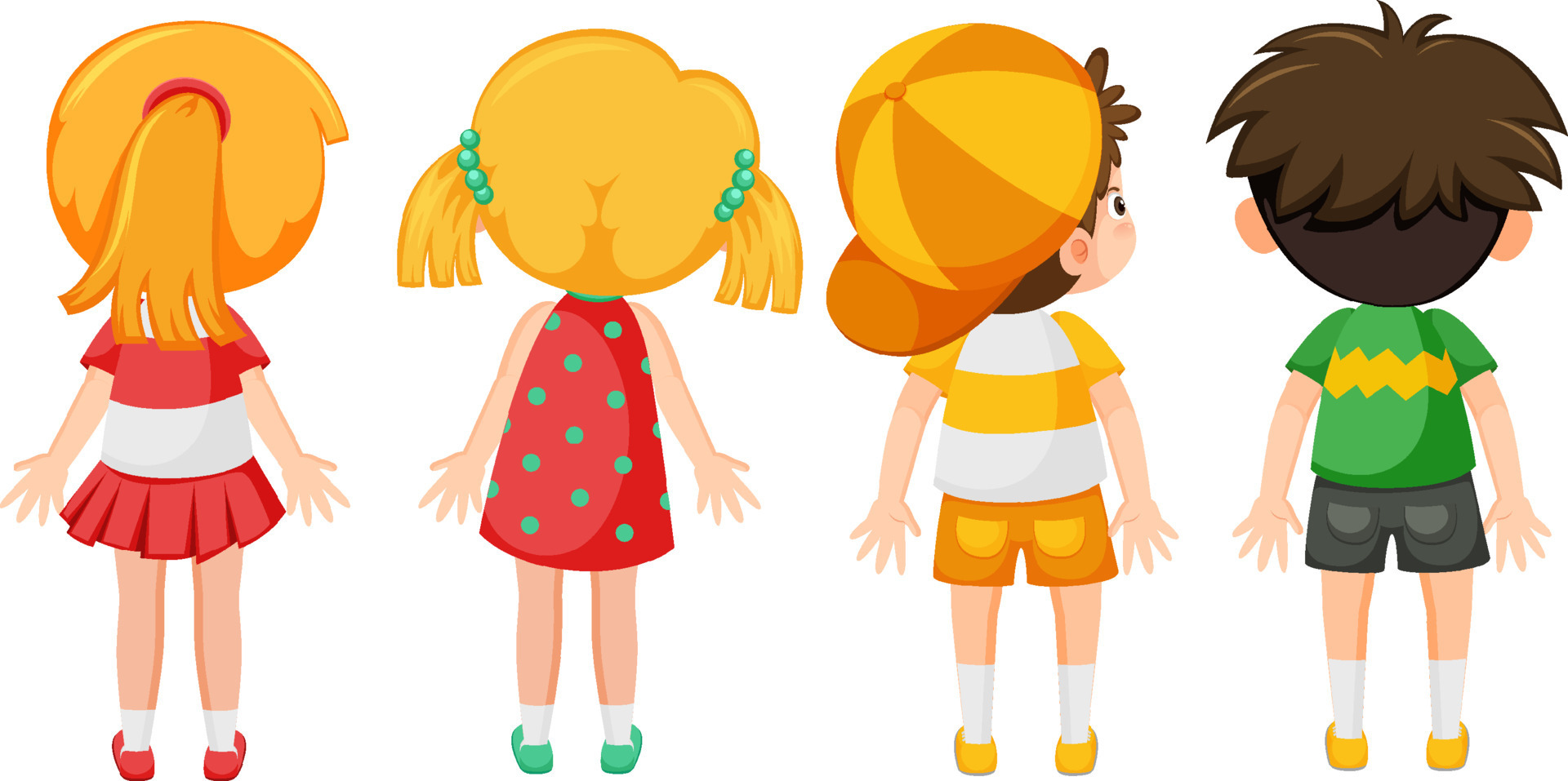 Back of little kids cartoon characters 7507685 Vector Art at Vecteezy Back of little kids cartoon characters 7507685 Vector Art at Vecteezy