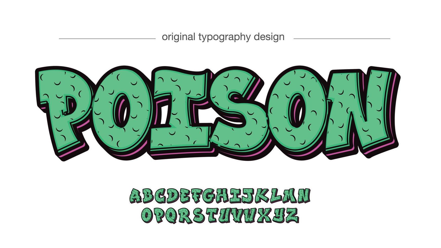 green zombie pattern graffiti font vector