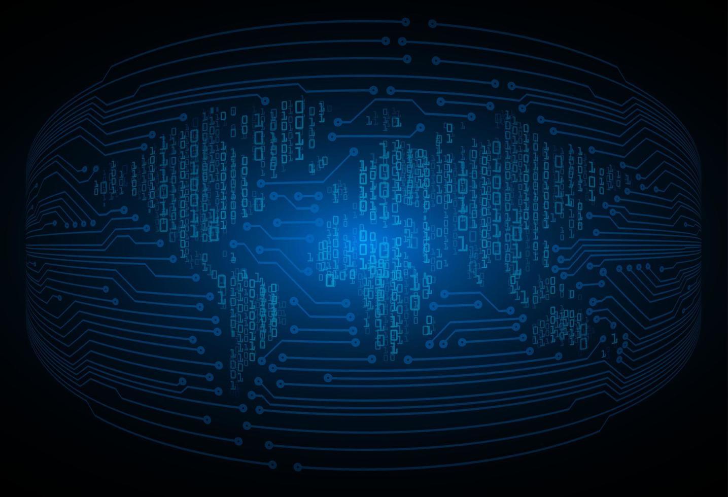 world binary circuit board future technology, blue hud cyber security concept background vector