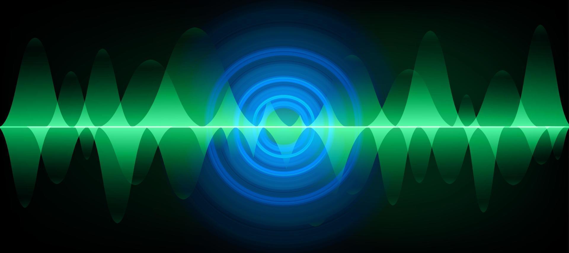 Sound waves oscillating dark light vector