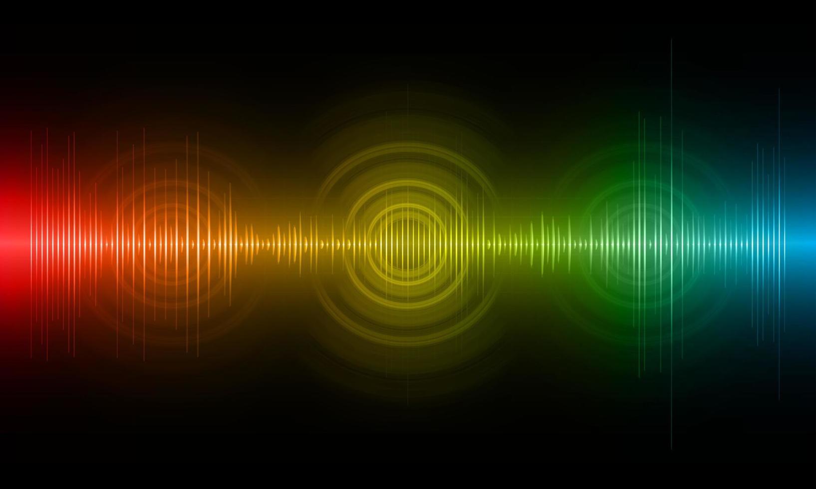 Sound waves oscillating dark light vector