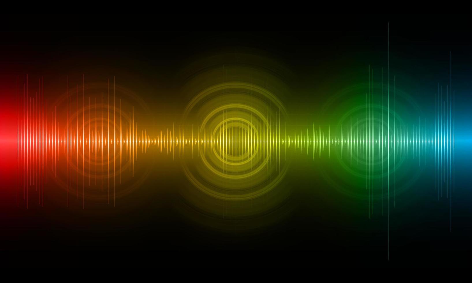 ondas de sonido oscilando luz oscura vector