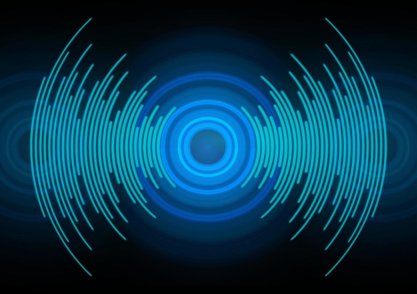 Sound waves oscillating dark light vector