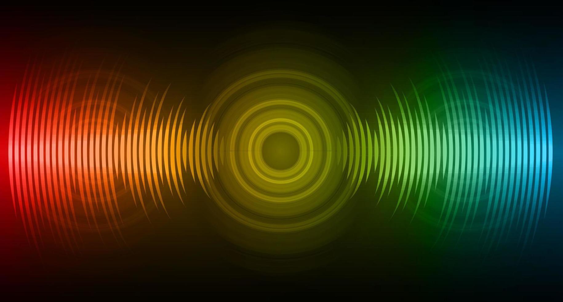 Sound waves oscillating dark light vector
