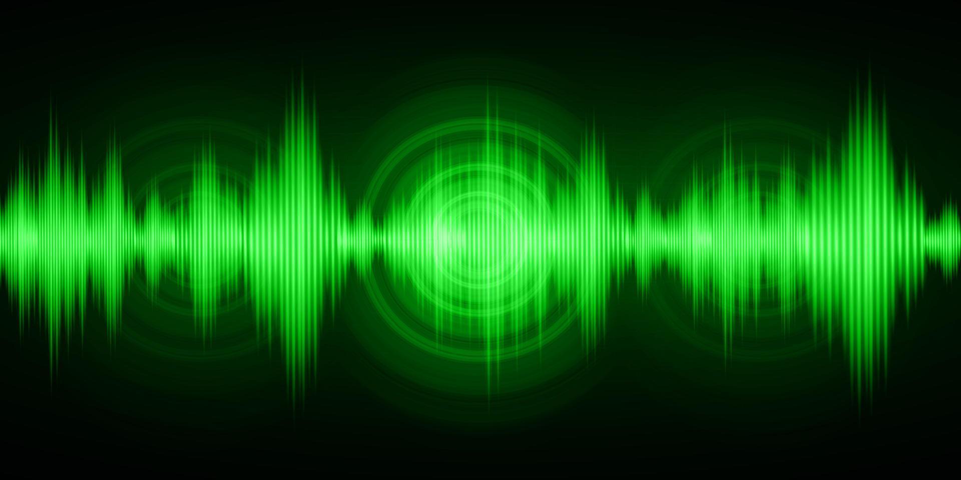 Sound waves oscillating dark light vector