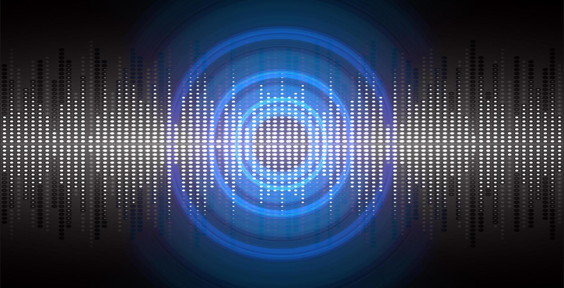 Sound waves oscillating dark light vector