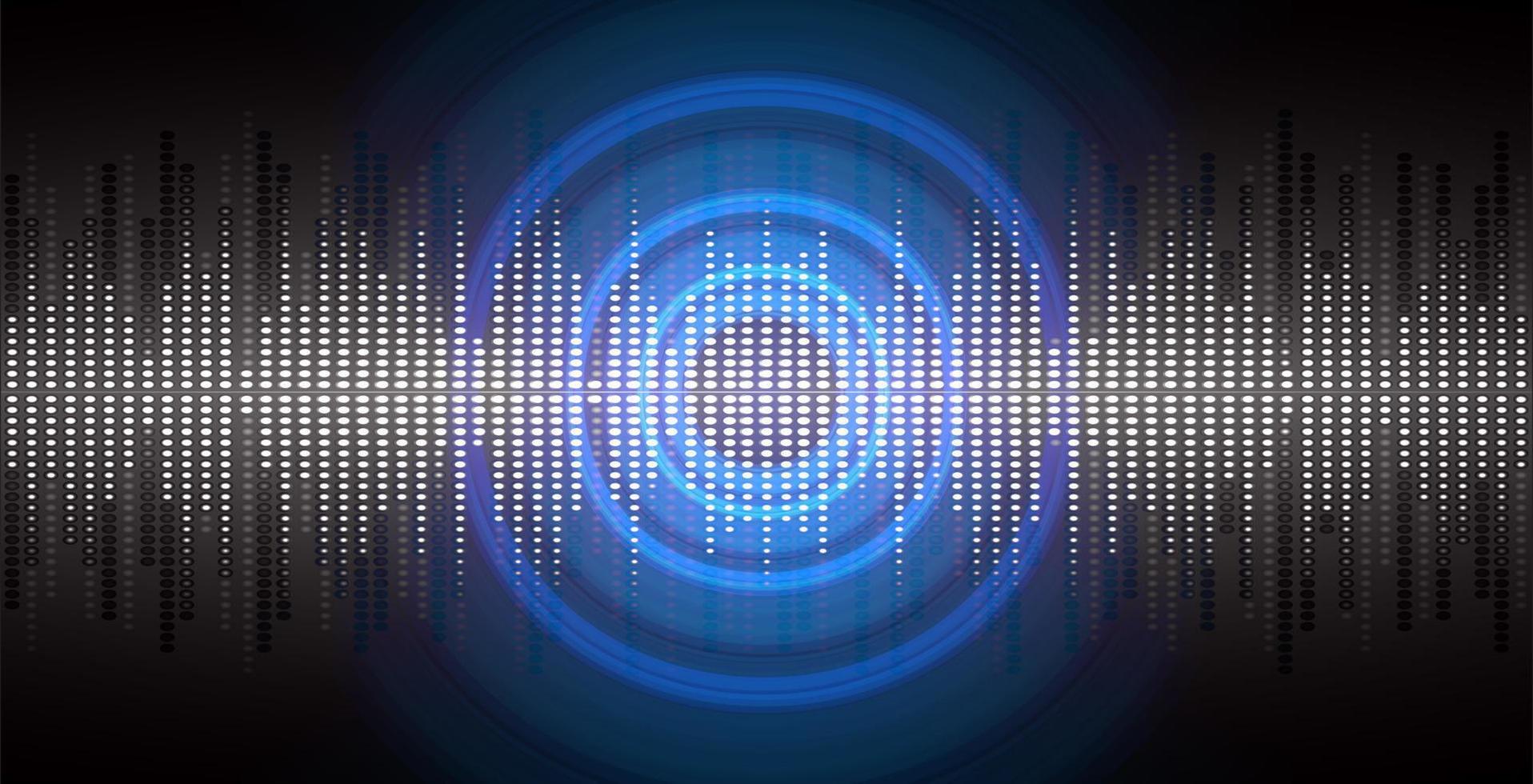 Sound waves oscillating dark light vector