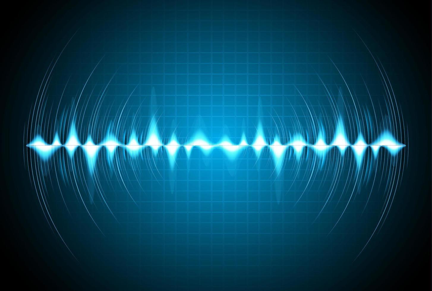 Sound waves oscillating dark light vector