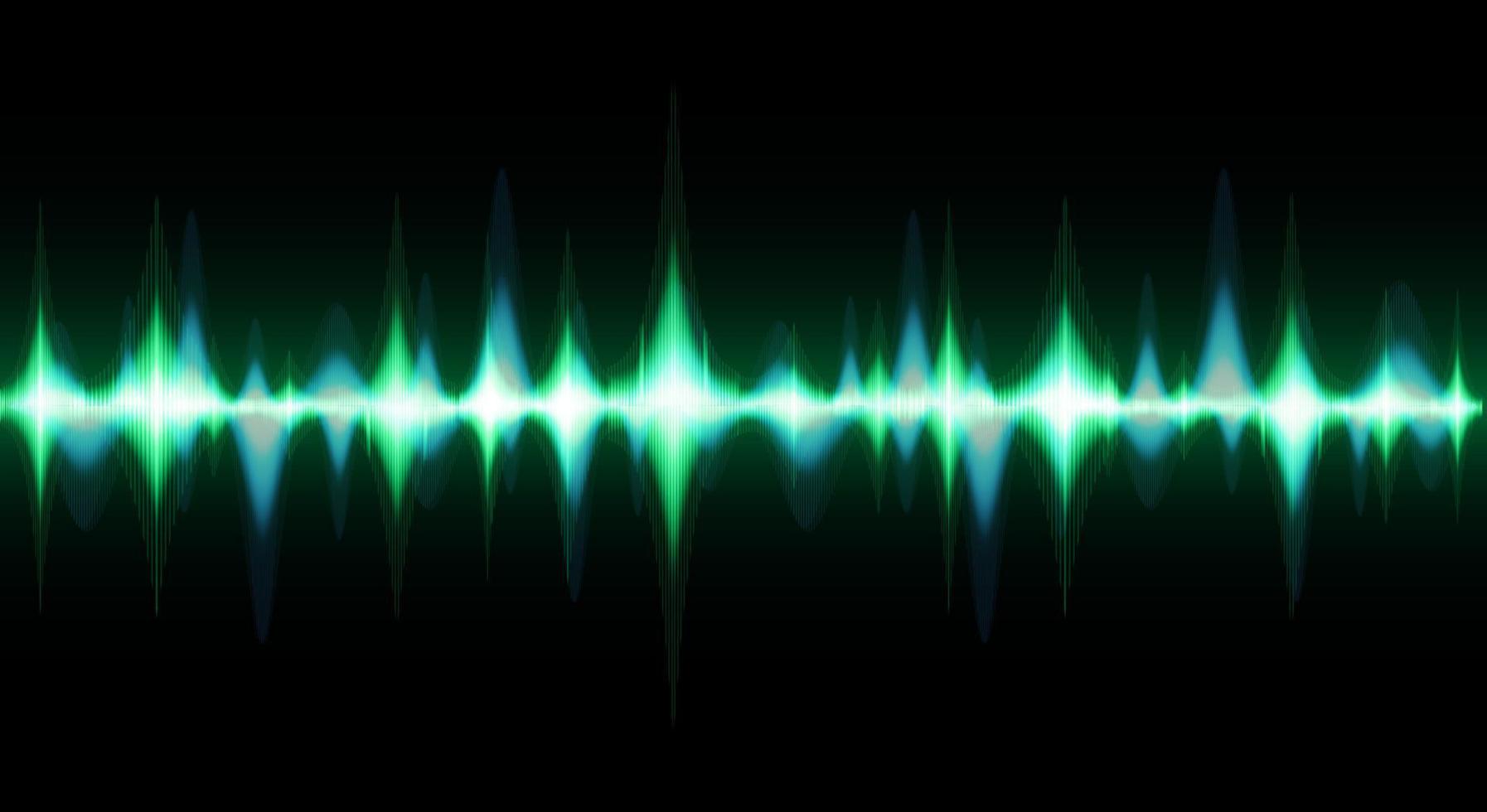 ondas de sonido oscilando luz oscura vector