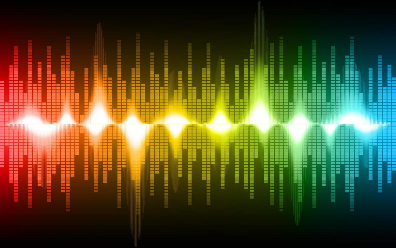 Sound waves oscillating dark light vector