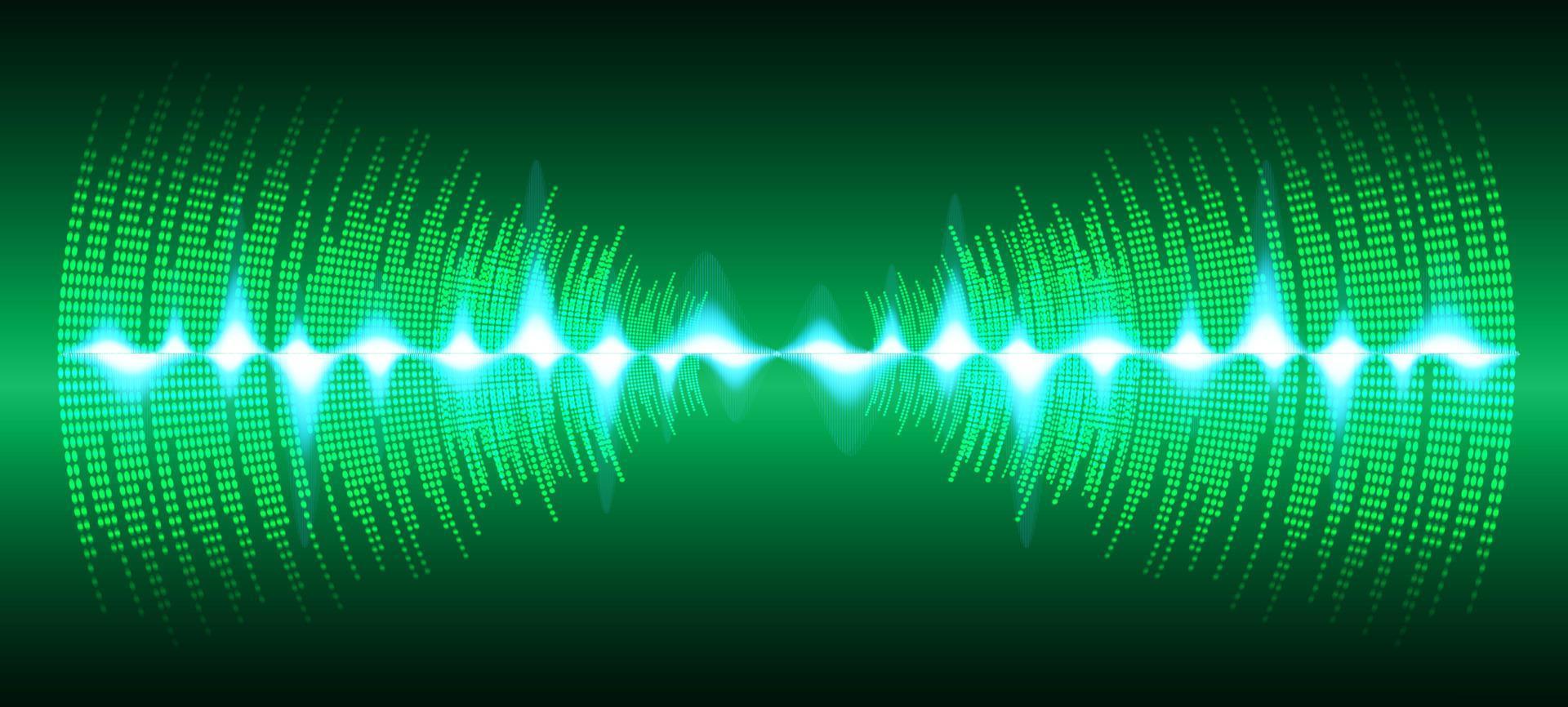 ondas de sonido oscilando luz oscura vector