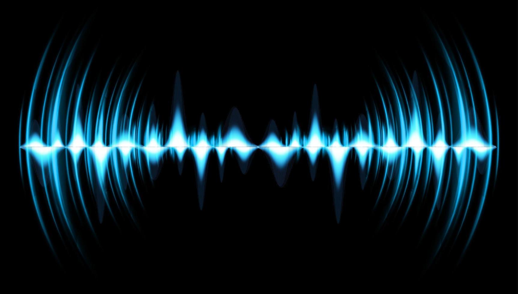 Sound waves oscillating dark light vector