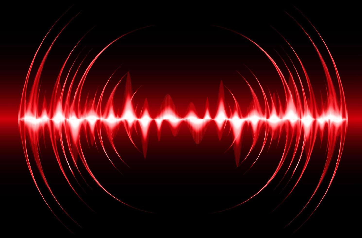 ondas de sonido oscilando luz oscura vector