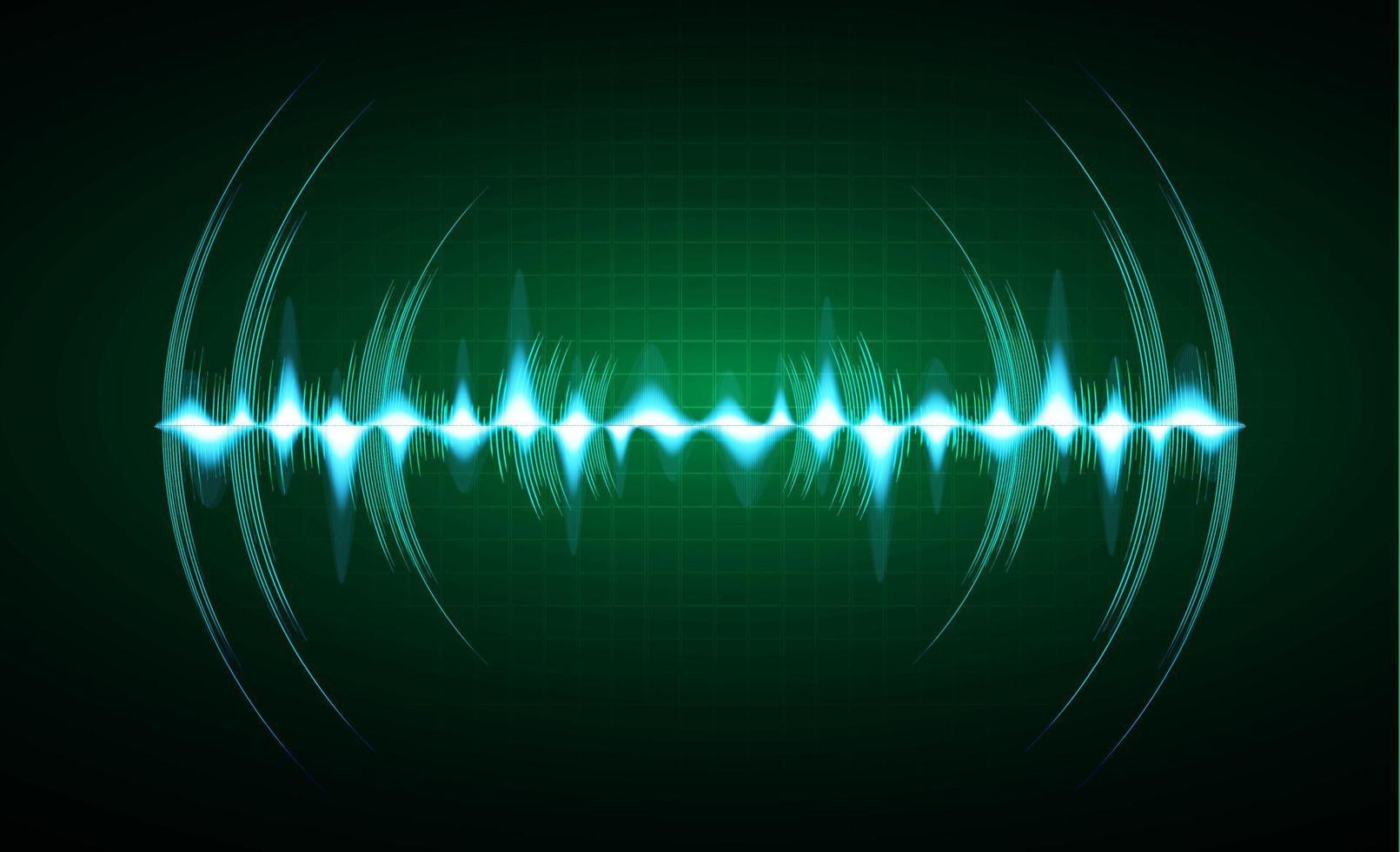 Sound waves oscillating dark light vector