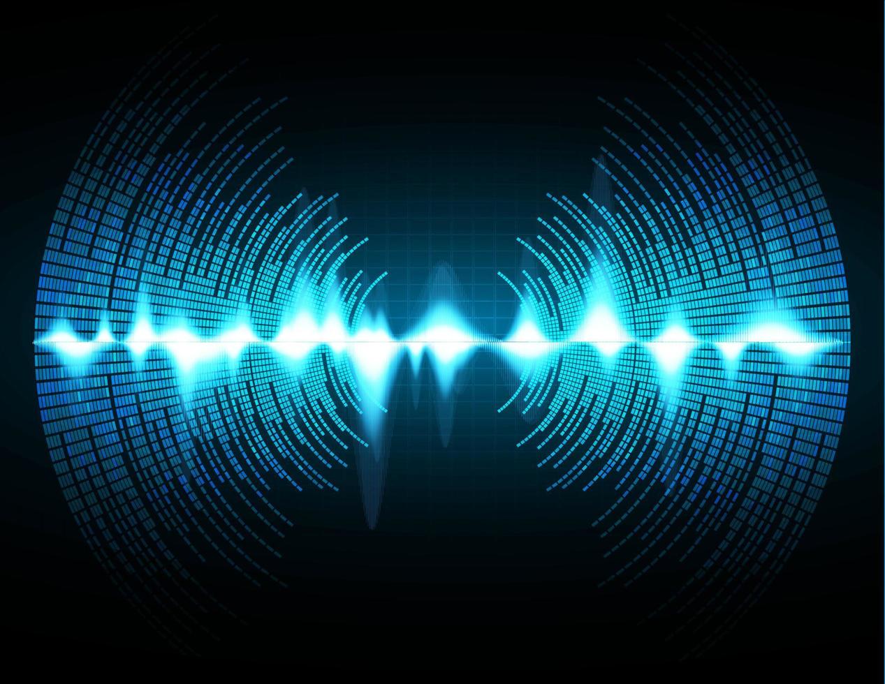 Sound waves oscillating dark light vector