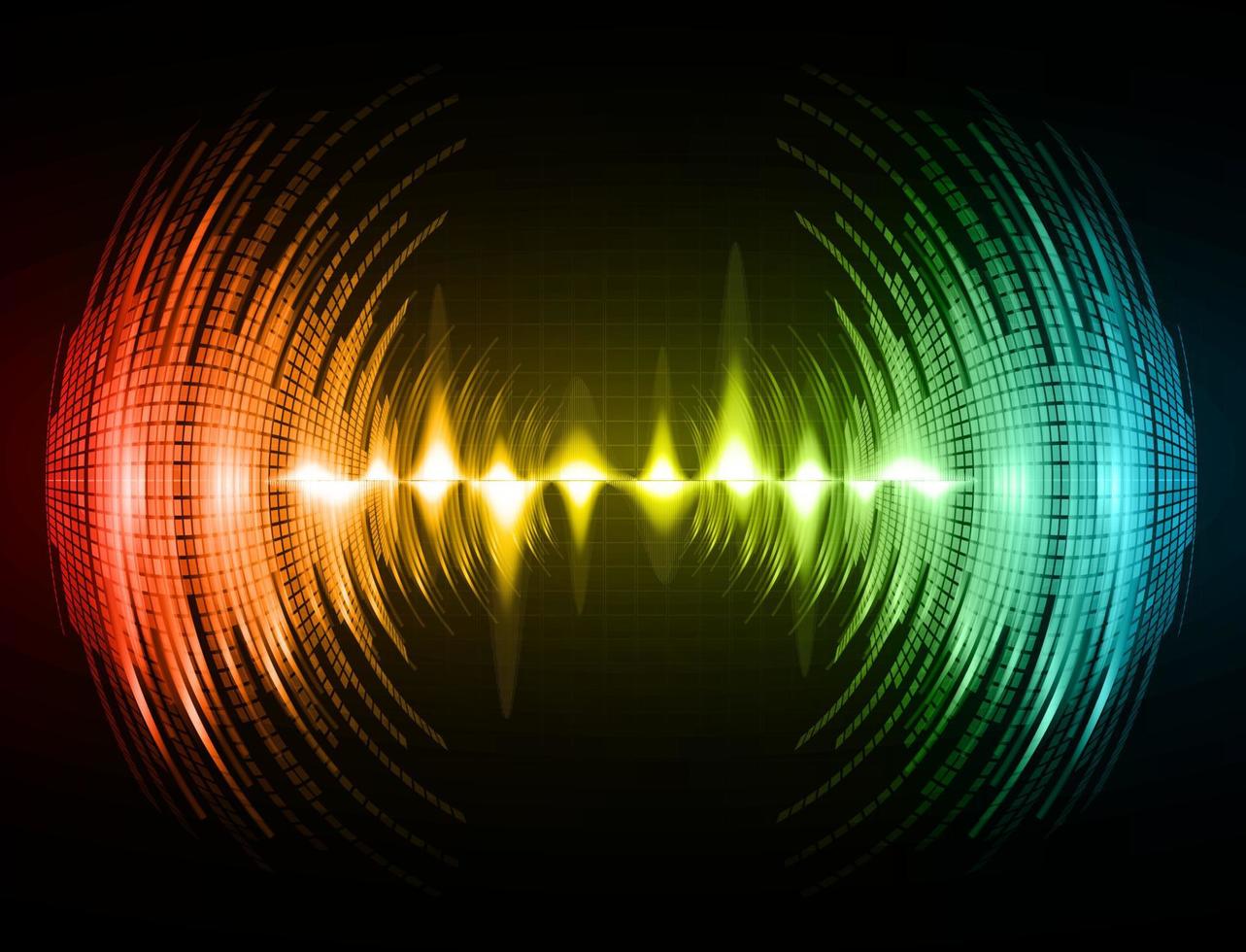 Sound waves oscillating dark light vector