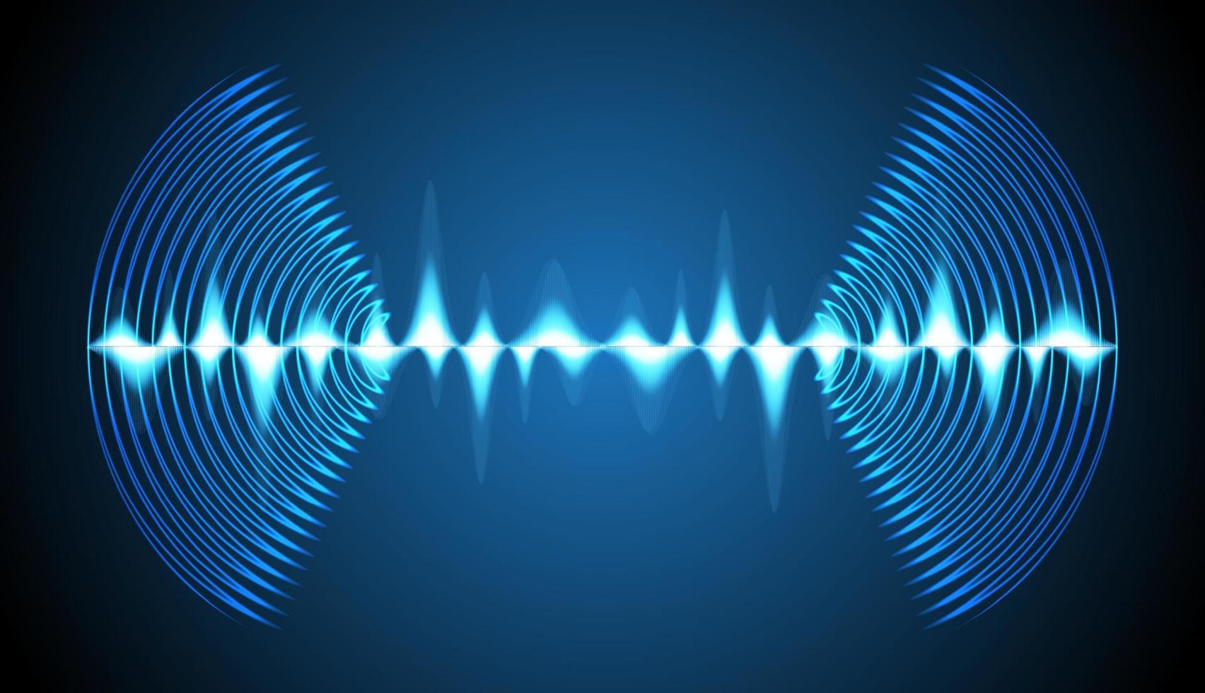 Sound waves oscillating dark light vector