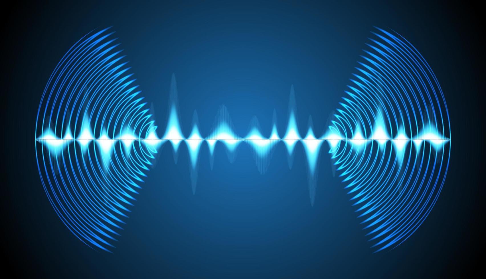 Sound waves oscillating dark light vector