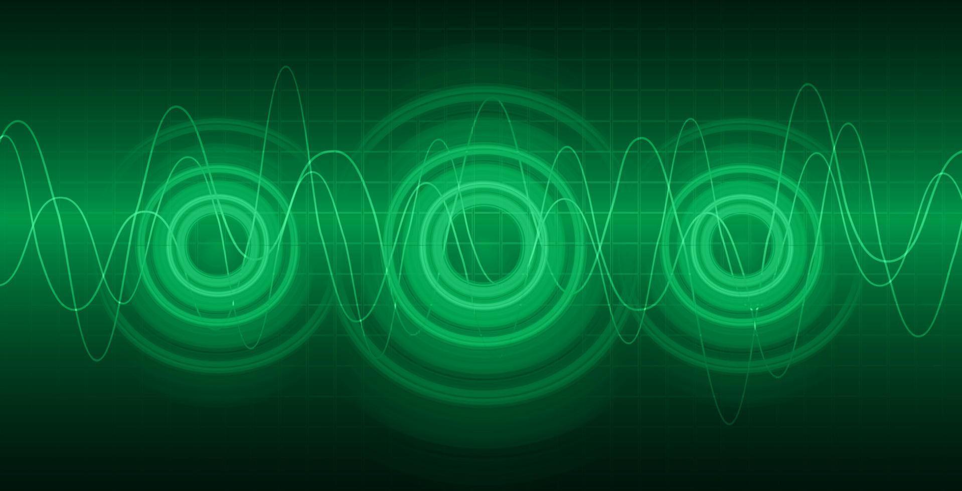 Sound waves oscillating dark light vector