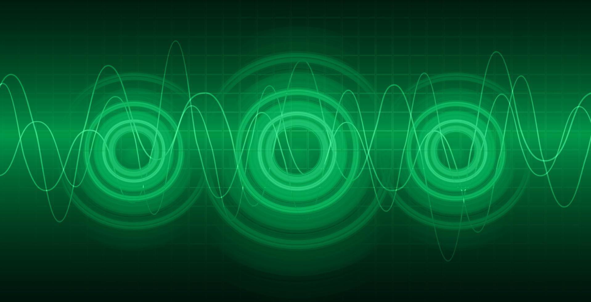 ondas de sonido oscilando luz oscura vector