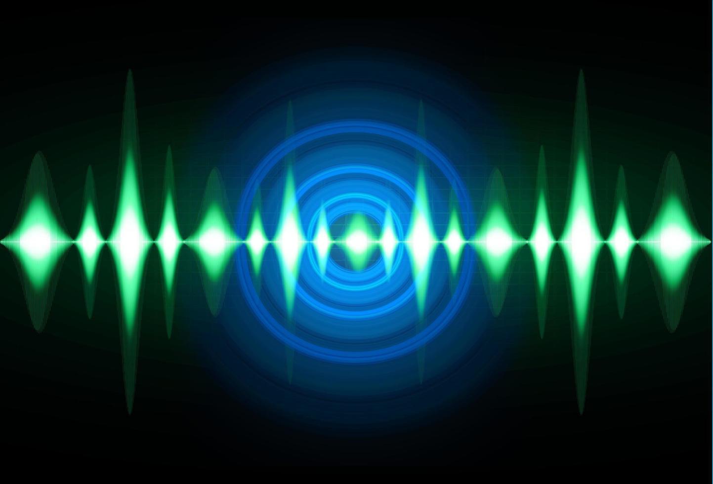 Sound waves oscillating dark light vector