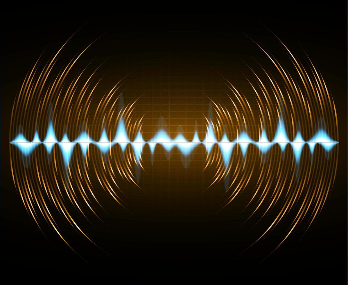 Sound waves oscillating dark light vector